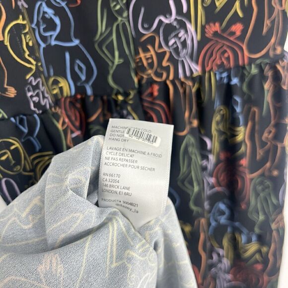 Dazey LA Dress Size Small Black Rainbow Prismatic Bodies Print Pride Peter Pan - Picture 12 of 12